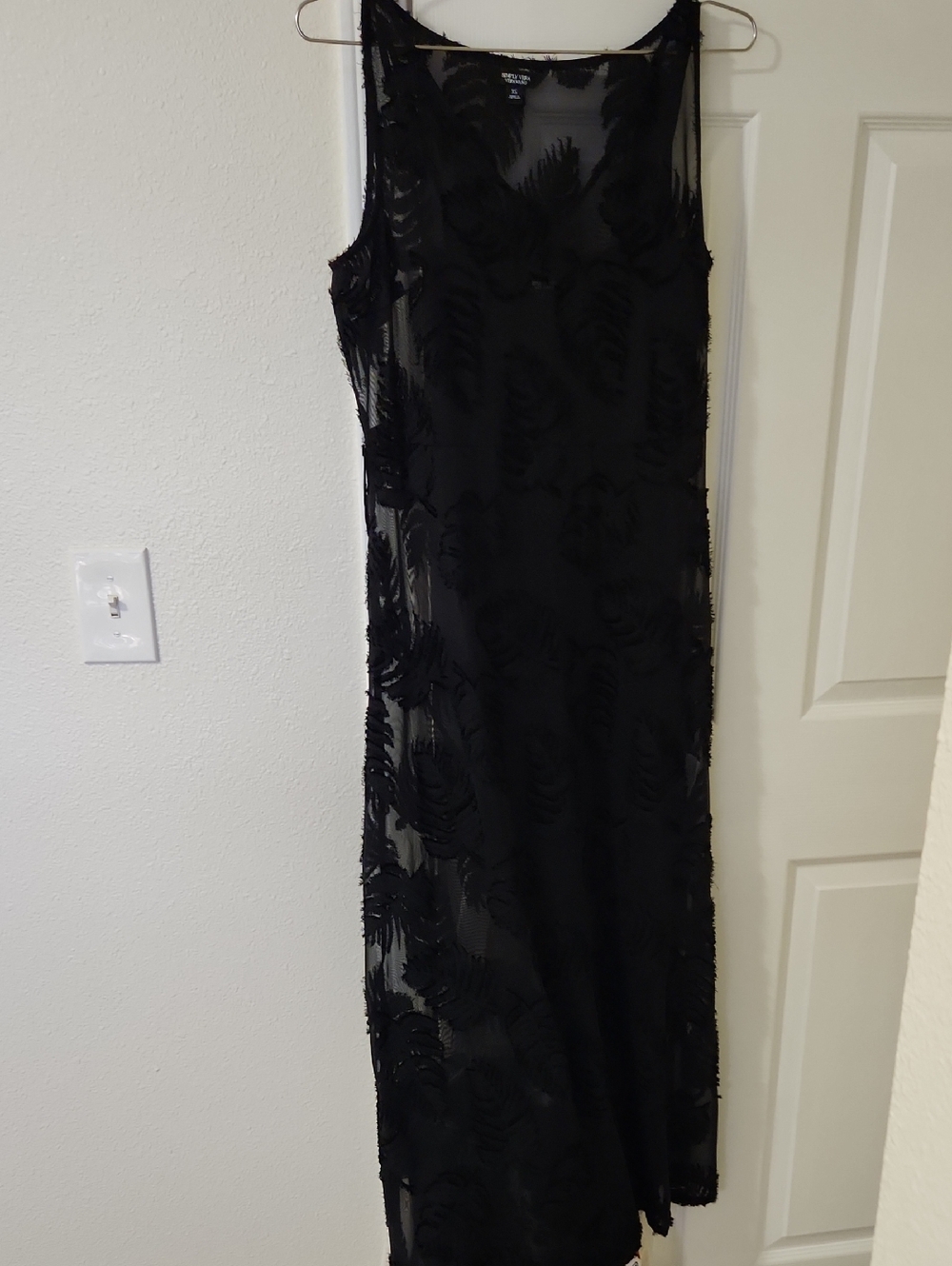 Simply Vera Vera Wang Black Sheer Embroidered Maxi Dress